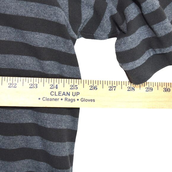 POLO Ralph Lauren 2XLT Brown Gray Stripe Polo Shirt Classic Y2K Minimal Prep - Picture 5 of 8